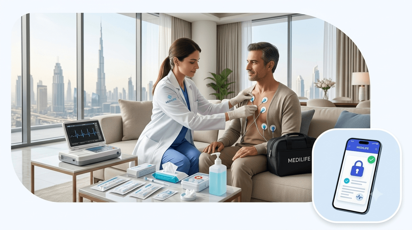 Patient Safety During Home ECG Service Dubai | Medilife Clinic